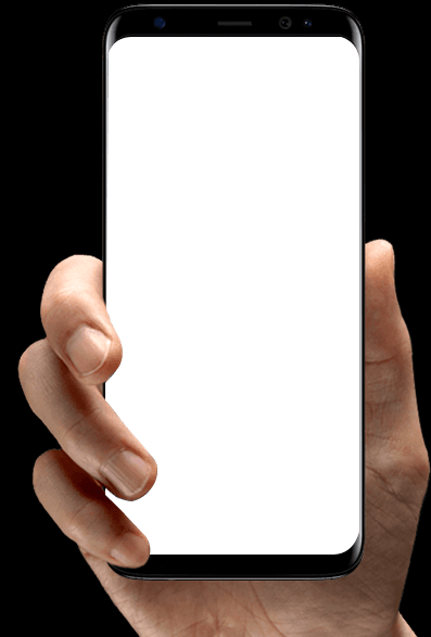 Image of a hand holding a phone, showing the BCN system.